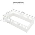 thumbnail image 3 of Tabaray Twin Size Floor Bed, Wooden Floor Bed Frame with Safety Guardrail for Boys and Girls Bedroom, Integral Construction with Super High Security Barrier, Easy Assembly, White, 3 of 7