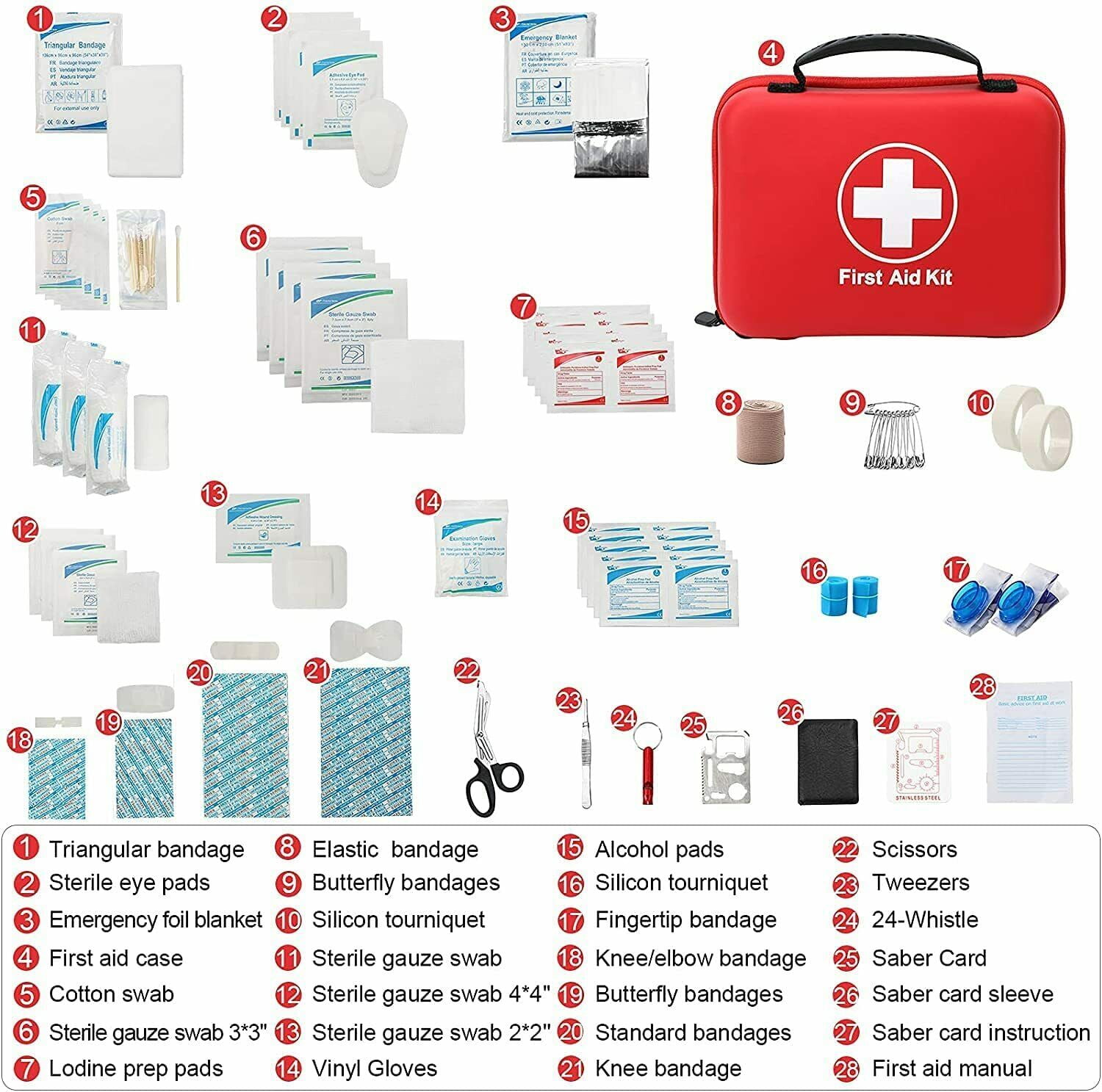 ACCU Mini First Aid Kit, 237 Pcs All-Purpose First Aid Kit for Emergency,  Small Size for Home/Outdoor/School/Camping