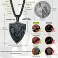 thumbnail image 6 of FaithHeart Saint Michael Necklace for Men Women Stainless Steel Black The Archangel Medal Christian Protection Shield Pendant Jewelry Gift for Dad Fathers Day, 6 of 10