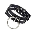 thumbnail image 1 of Gargantilla de cuero a la moda para hombre, collar hecho a mano, Collar redondo, collares ajustables, accesorio para fiesta en club nocturno Ropa, zapatos y accesorios Miscelánea Negro Tipo C Jumpingount AP014839-04, 1 of 6