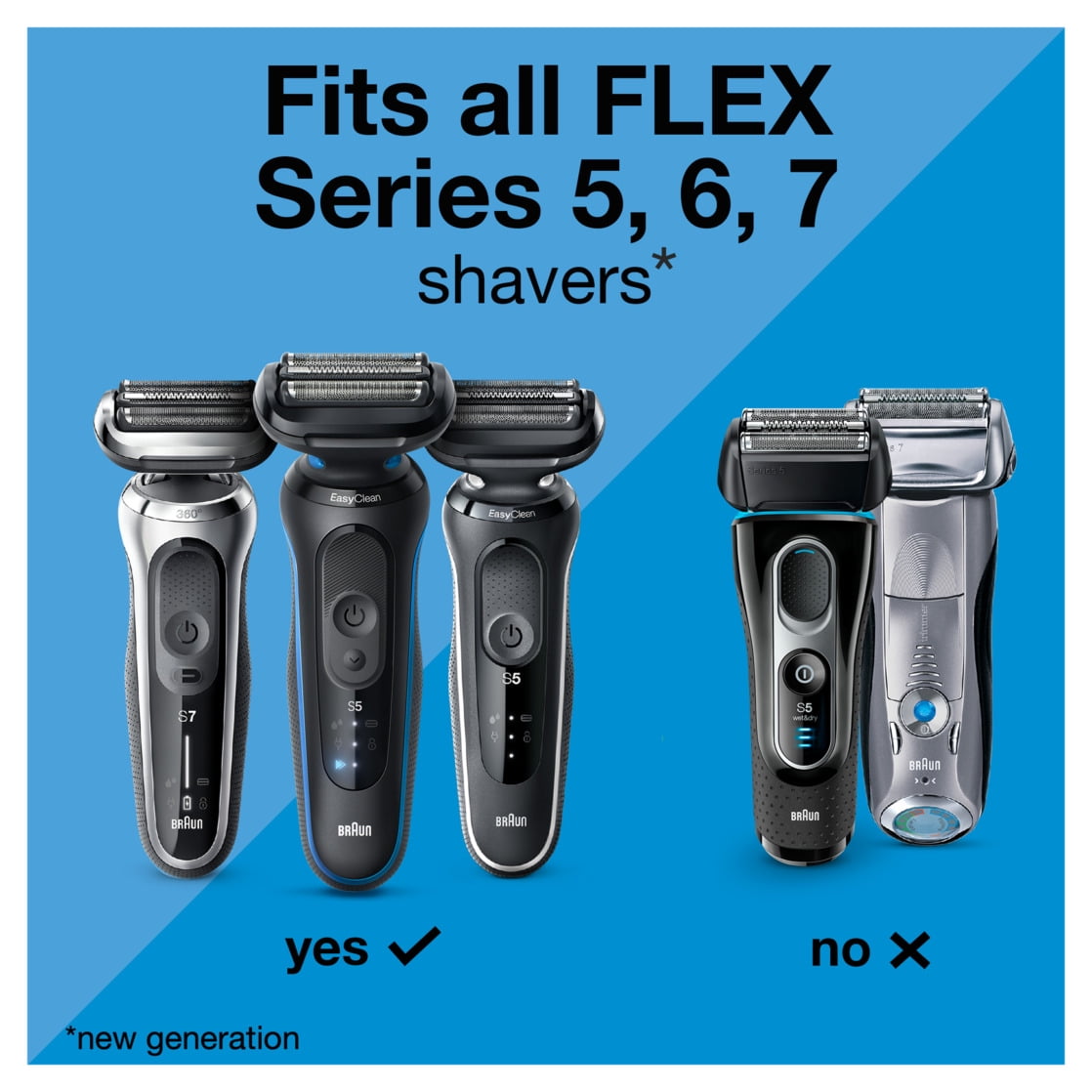 Braun Series 5 Electric Shaver Replacement Head, 54B, Black, 1 ct