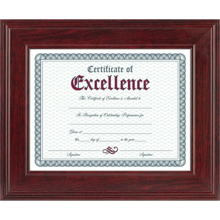 DAX Executive Document/Photo Frame, Desk/Wall Mount, Plastic, 8 1/2 x 11, Mahogany