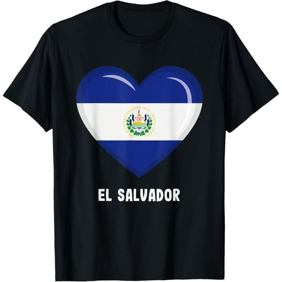 El Salvador Flag | Salvadorian T-ShirtMen and women, Black T-shirt, size: Extra large