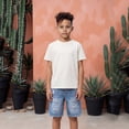 thumbnail image 2 of CAIVO Child Boys Blue Denim Shorts For Drawn With Washed Distressed Style And Classic Fit Comfort Comfort Bottoms, 2 of 7