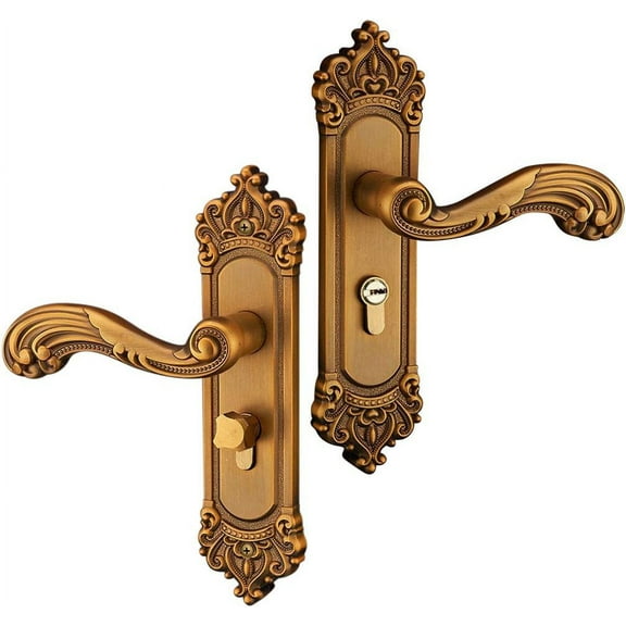 Vintage Interl Doorlock Room handle for doors for 35-45mm Thick Wood Door As Described