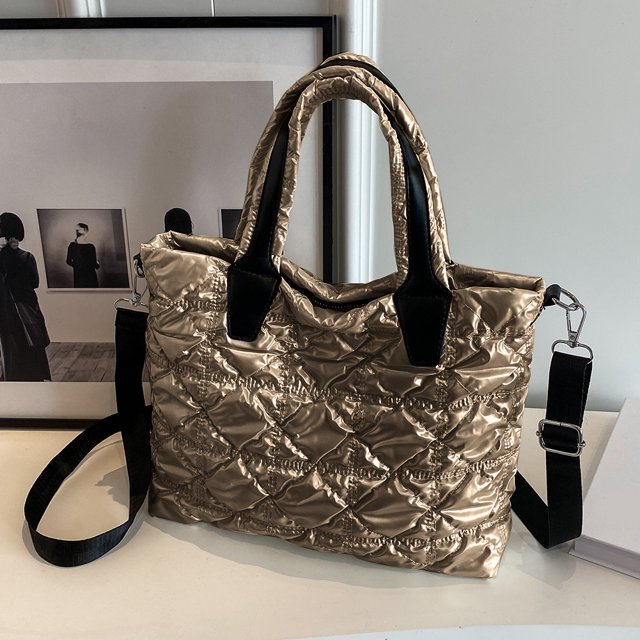Bolso informal de nailon de gran capacidad para mujer para viaje, trabajo, shopper (champagne)