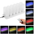 thumbnail image 1 of Juego de 12 velas LED recargables con control remoto, 7 colores, perfectas para decoración en bodas, fiestas y Navidad. Incluye copas esmeriladas y base de carga. Seguras y duraderas, ¡ideal para, 1 of 7