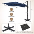 thumbnail image 3 of Costway 11 x 9 FT Cantilever Patio Umbrella with 360° Rotation Easy Tilt Adjustment 8 Ribs Navy Blue, 3 of 11