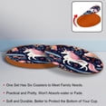 thumbnail image 4 of Unicorn 6pcs Round Microfiber Leather Coasters, 11x11 cm/4.3x4.3 in - Premium Table Drink Coasters Set for Home and Office, 4 of 6