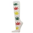 thumbnail image 5 of Women's Colorful Variety Design Assorted Knee High Stocking Socks, Rasta Marij (6 Pairs), 5 of 9