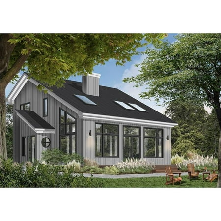 The House Designers: THD-7352 Builder-Ready Blueprints to Build a Modern Lake House Plan with Basement Foundation (5 Printed Sets)