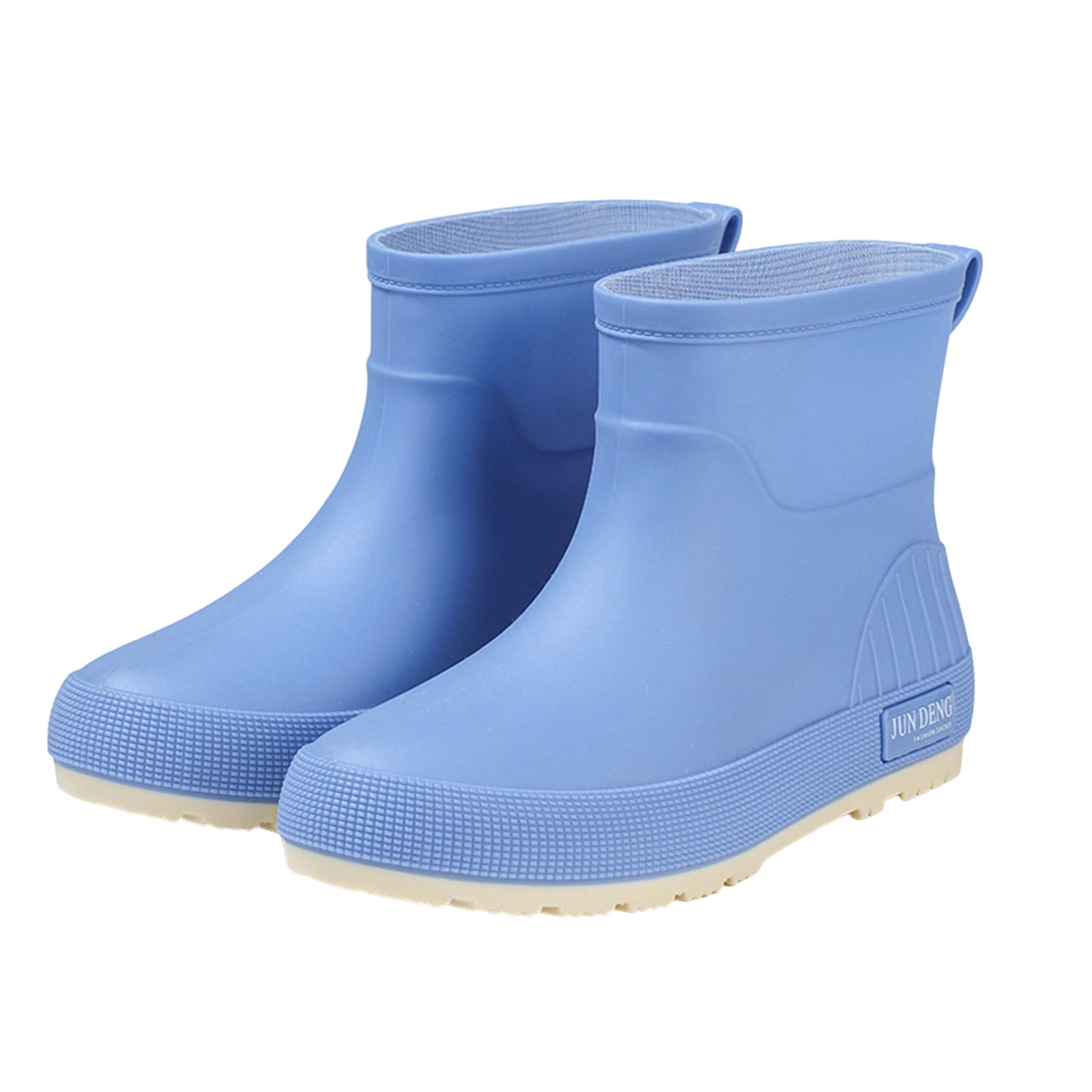 Taylonsss Women's Waterproof Rubber Rain Boots with Chunkys Heel for Fall and Winter Comfortable Height-Increasing Short Boots with Anti-Slip Sole for Outdoor Activities