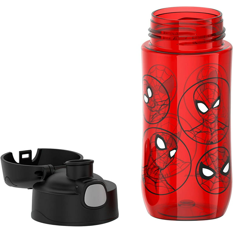 Thermos Kids Plastic Water Bottle with Spout, Spiderman, 16 Fluid Ounces 