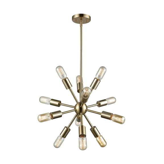 Elk Home Delphine 12-Light Satin Brass Modern Chandelier