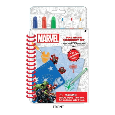 Marvel Universe Take Along Stationery Set- Stickers, Gel Pens, Markers & Stencils