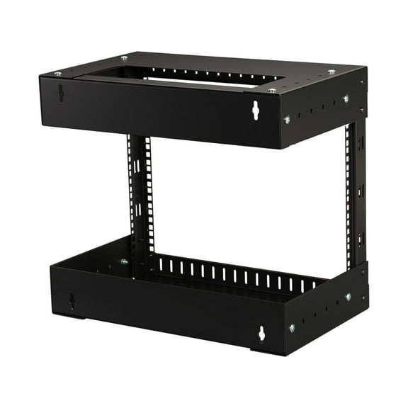 OPEN FRAME WALL MOUNT EQUIPMENT RACK 8U ADJUSTABLE DEPTH