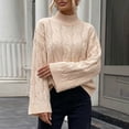 thumbnail image 7 of ShomPort Womens Oversized Sweater Turtleneck Cable Knit Soft Long Sleeve Pullover Fall Winter Sweaters Casual Tops, 7 of 7