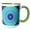 Green/White, variant on 3drose, Frozen Mandala - Blue Abstract Design, 11oz Mug