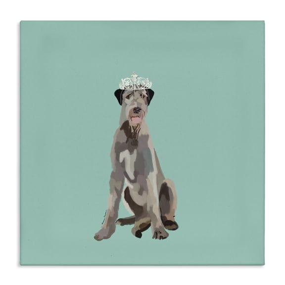 Stupell Industries Eclectic Regal Dog in Crown Canvas Art, 17 x 17, by Amelia Noyes