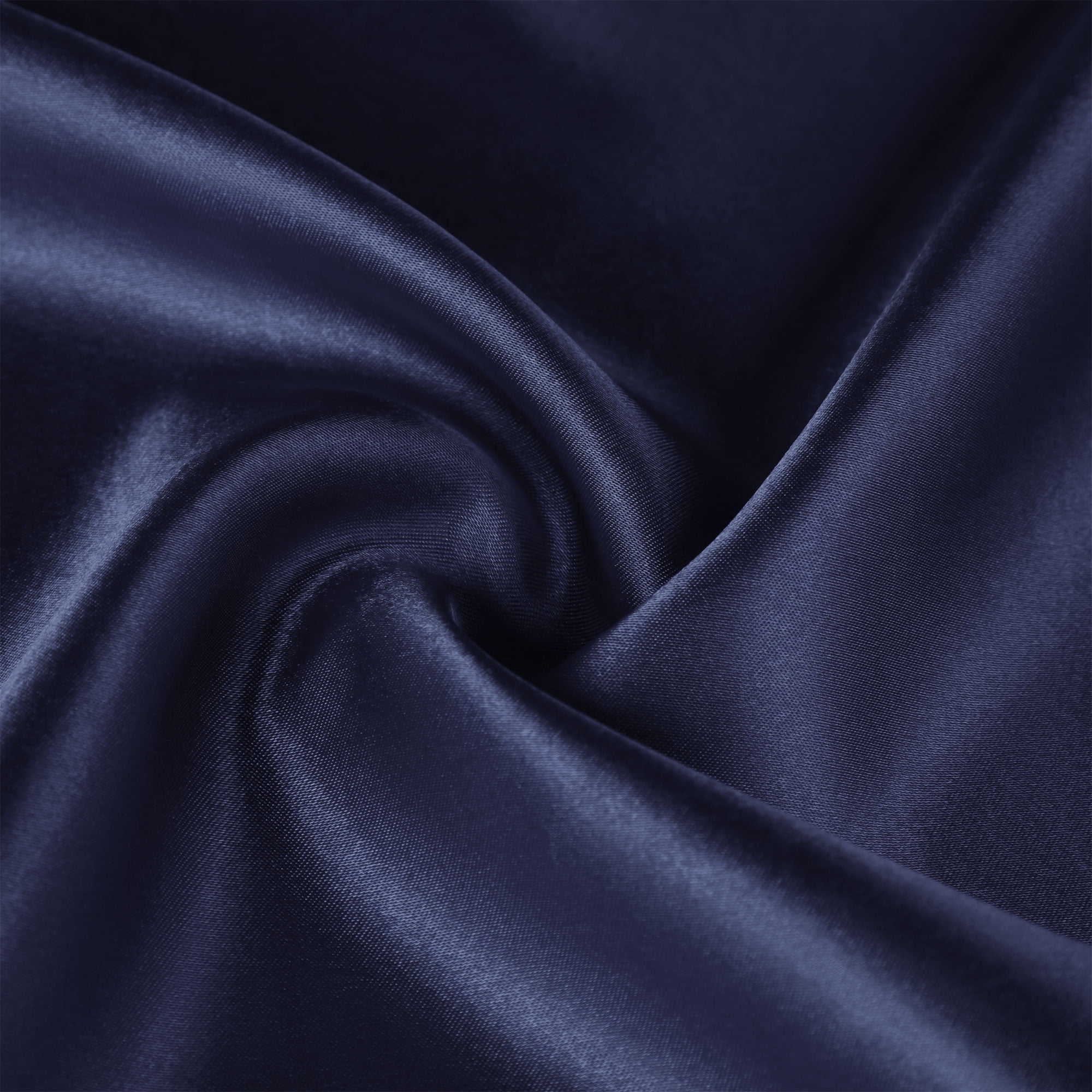 Unique Bargains Satin Set of 2 Zipper Closure Pillowcases Navy 20"x26"
