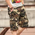 thumbnail image 4 of Pantalones cortos cargo para hombre, holgados, anchos, con botones, para hombre, con múltiples bolsillos, nuevos, de algodón, ropa pesada, pantalones cortos, cómodos, Y2k, 4 of 5