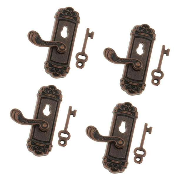 Manijas de Puerta en Miniatura de 1:12, Perilla de Puerta con Manija de Frontal con