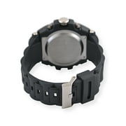 George Mens Analog Digital Watch with Gun Metal Case and Black PVC Strap 53MM