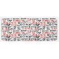 thumbnail image 1 of Valentines Kitchen Mat, Hand Drawn Love Lettering Doodle Style Design with Brush Stroke Effect, Plush Decorative Kitchen Mat with Non Slip Backing, 47" X 19", Black Red White, by Ambesonne, 1 of 1