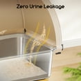 thumbnail image 3 of Stainless Steel Cat Litter Box 85L, Tent Cover&Telescopic Shovel,Extra Large Enclosed Cat Litter Box, 3 of 7