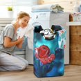 thumbnail image 4 of Red Roses Flowers Lightweight Large Hamper with Handles Durable Oxford Clothes Bags Storage Organization for Home Bedroom B, 4 of 6