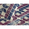 thumbnail image 3 of Ambesonne Retro Quilted Coverlet 3 Pcs, Geometric Boho Grunge Squares, Queen Size, Champagne Plum Indigo, 3 of 4