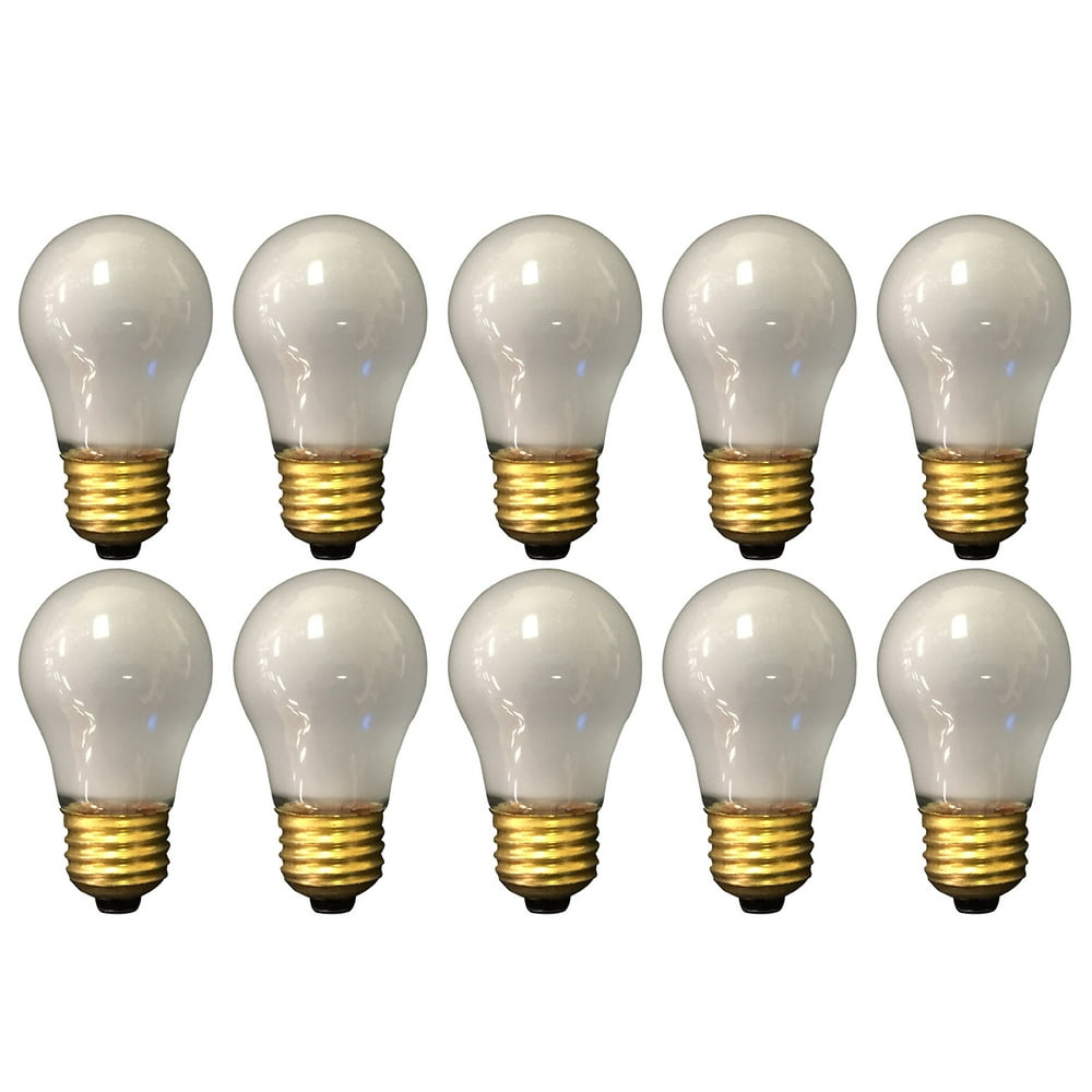 Royal Designs 10 Pack Long Life Appliance Utility Light Bulbs 15Watt