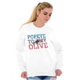 thumbnail image 3 of Popeye To My Olive Oyl Cute Couple Women Crewneck Sweatshirt Brisco Brands X, 3 of 6
