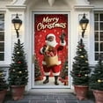 thumbnail image 4 of Festive Christmas Snowman Door Banner Decorative Polyester Holiday Door Cover,Christmas Doors Cover Decor Front Doors Covers Xmas Hanging Banner Snowman Background for Home Holiday, 4 of 9