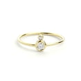 thumbnail image 2 of HeartsAndYou Two Stone Minimalist Engagement Ring for Women 0.2ct Round Cut Moissanite 18k Yellow Gold Over Silver, 2 of 8
