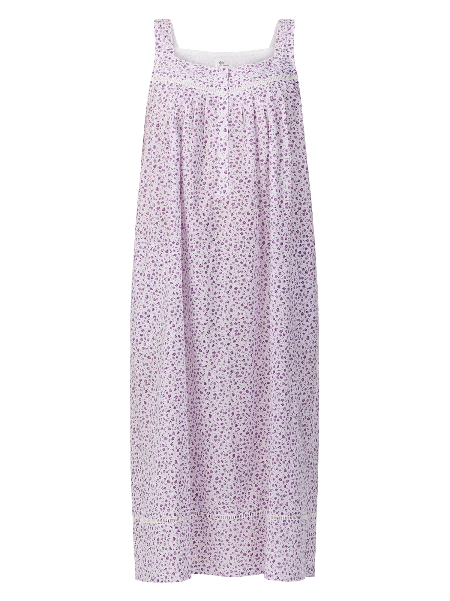 Aria Women's Lightweight Cotton Woven 50" Ballet Nightgown, Sizes XS-5X
