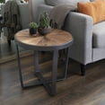 thumbnail image 3 of Kate and Laurel Gerhardt Round Wood and Metal Side Table, 20 x 20 x 18.5, Brown and Charcoal Gray, 3 of 7