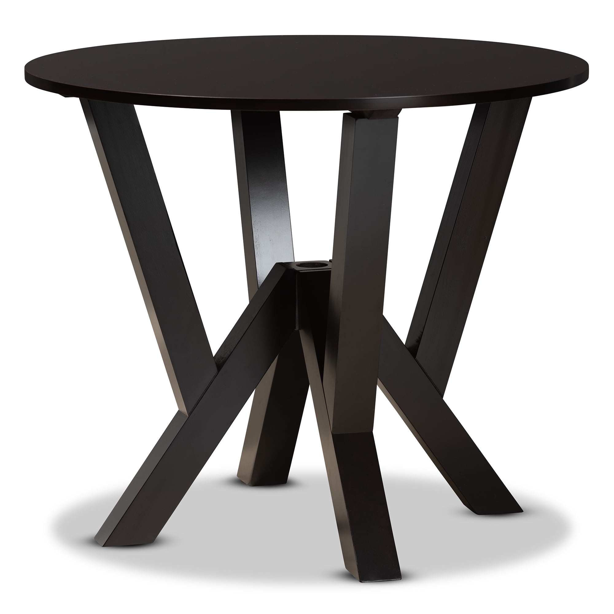 Baxton Studio Alisa Modern and Contemporary Grey Fabric Upholstered and Dark Brown Finished Wood 5-Piece Dining Set