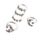 thumbnail image 2 of Set 5PC Amante Pila Anillos de Plata Luna Estrella de Cristal Mujeres Bohemio Anillos de boda, 2 of 8