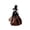 Brown, variant on 1Pcs Halloween Hanging Witch Ornament with Broom, Mesh Skirt Witch Doll Decoration for Halloween Tree Door Wall Party Haunted House and Seasonal Home Decor 10.2x12.6 Inch Rose Gold