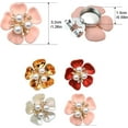 thumbnail image 7 of Duslogis 6 Pcs Crystal Pearl Button Covers Decorative Rhinestone Buttons Covers Pins Detachable Shirt Button Clips Buttons Jewelry Reusable Button Covers for Crafts Sewing DIY (Red), 7 of 7