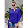 thumbnail image 1 of POGLIP Women's Blue Chic High Low Kimono Top, 1 of 6