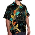 thumbnail image 2 of Note Men's Short Sleeve Spread Collar Poplin Button Down Casual Printed Summer Beach Unisex Shirts, 2 of 6