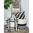 thumbnail image 3 of AuldHome Design Boho Farmhouse Throw Pillow Covers, 16 x 16 Black and Off White Fringed Couch Pillows, 3 of 8