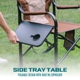 thumbnail image 6 of Bliss Hammocks 24V Heated Camping Chair Director Seat with Side Table, Adult, Brown, 6 of 14