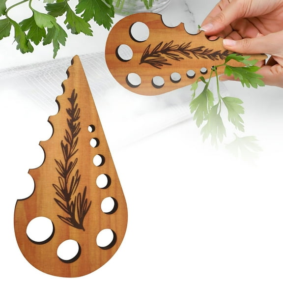 Clearance Items! Wooden Vegetable Stripper Tool – Multi Size Hole Design For Fast & Easy Removal From Stems – Kitchen Gadget For Herbs Greens & Garden Plants