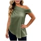 thumbnail image 1 of Plus Tamaño Mujeres Blusas sin Mangas Satén Fuera Del Hombro Asimétrico Doblado Oficina Trabajo Superior, 1 of 9