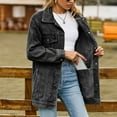 thumbnail image 6 of Viikei Womens Denim Jackets Plus Size Denim Jackets for Women Clearance Casual Short Pockets Long Sleeve Thickened Plush Jacket Coat, 6 of 7