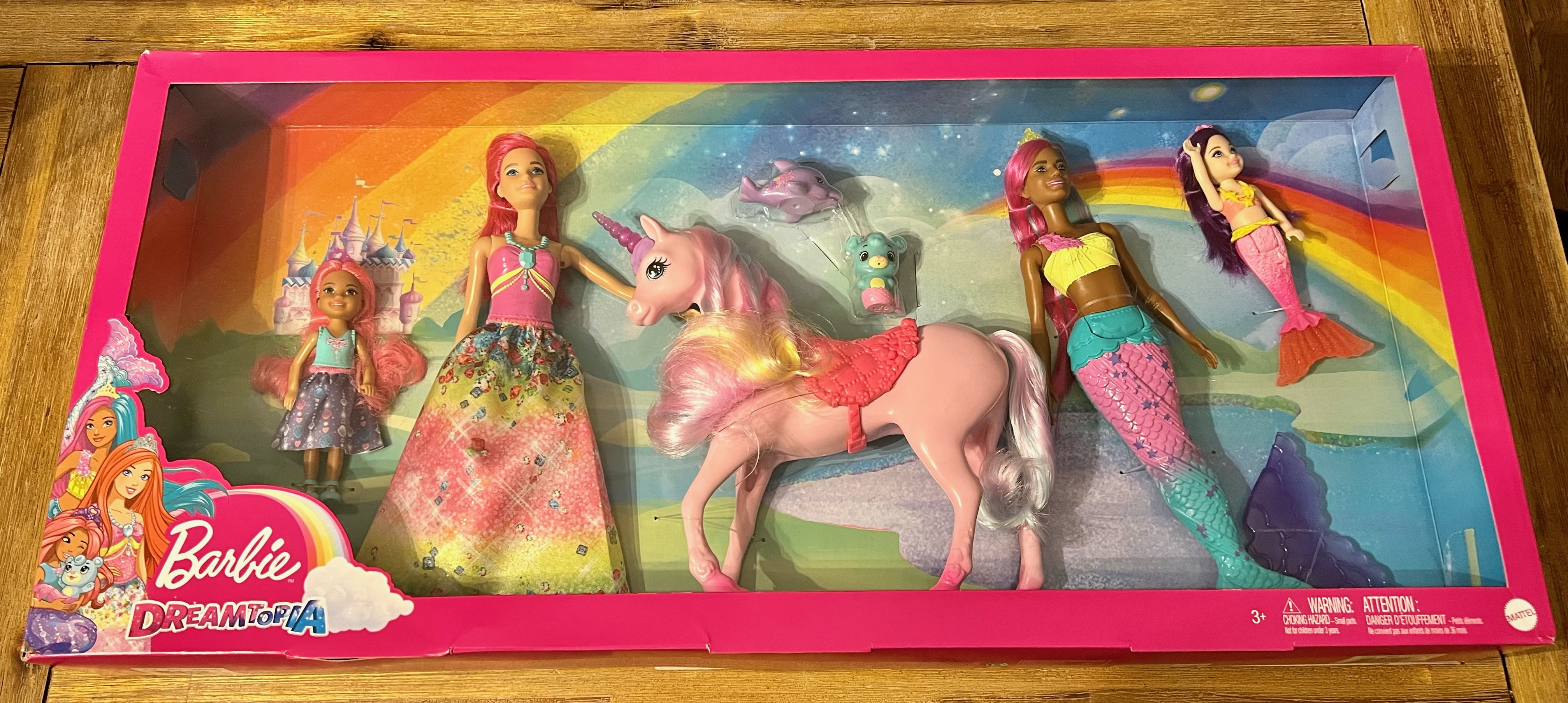 Mattel Barbie Fairytale Sisters Dreamtopia Gift Set - 4 Dolls, 3 Animal
