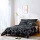 thumbnail image 4 of Ropa de cama de algodón de 135 x 200 cm, juego de cama reversible de 2 piezas con mármol negro, funda nórdica suave con cremallera y 1 almohada de 50 x 75 cm, 4 of 5